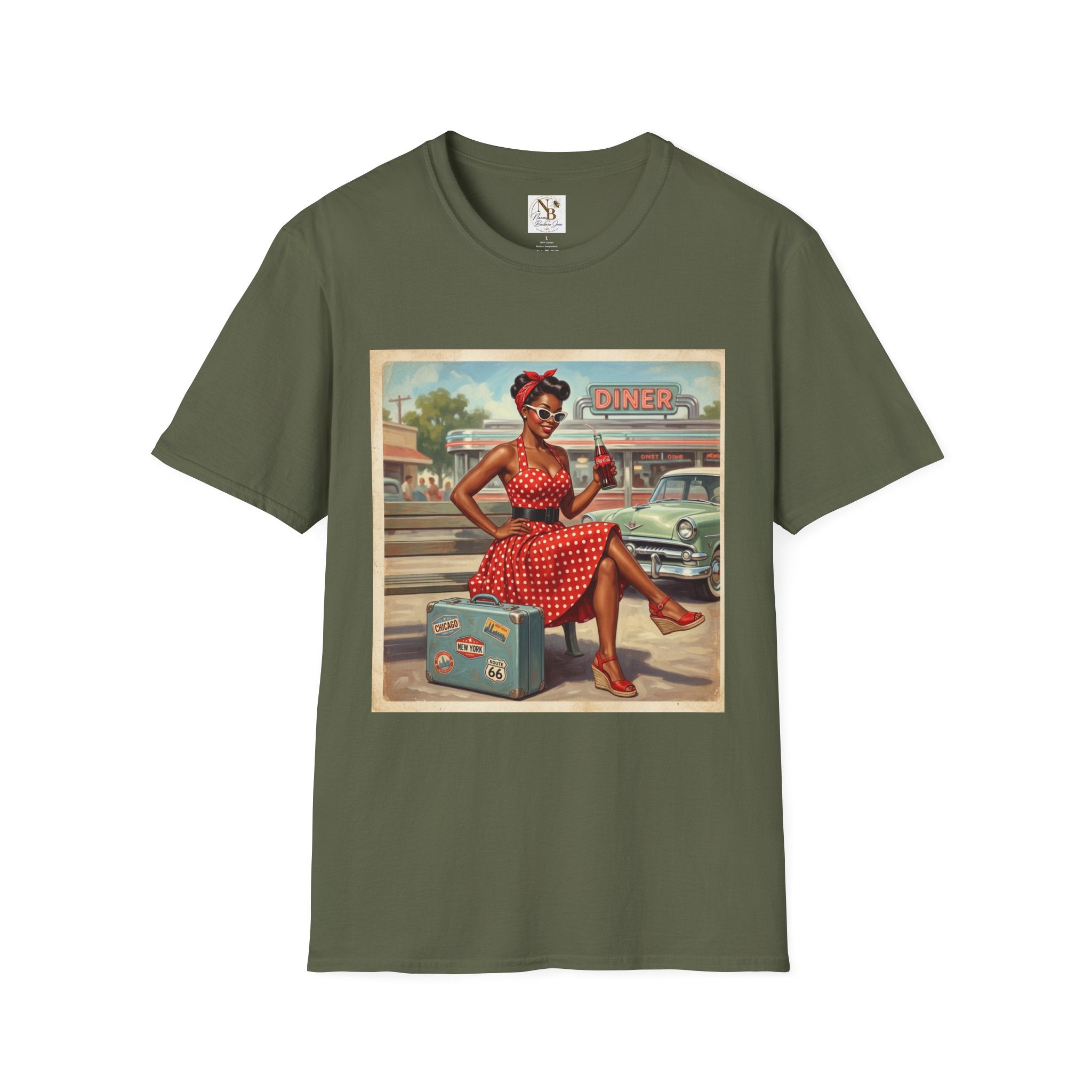 Poka Dot Vintage Inspired Unisex Softstyle T-Shirt