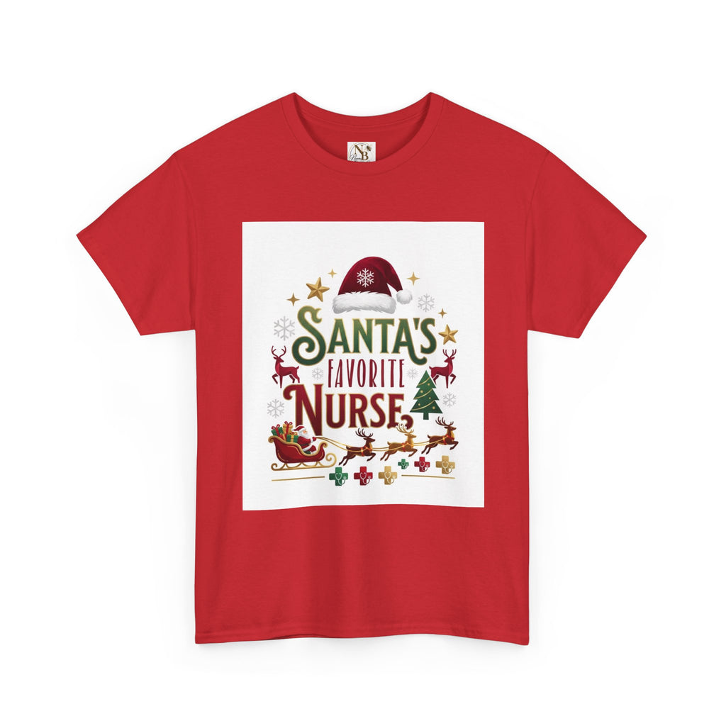 Santa's Favorite Nurse Unisex Heavy Cotton Tee
