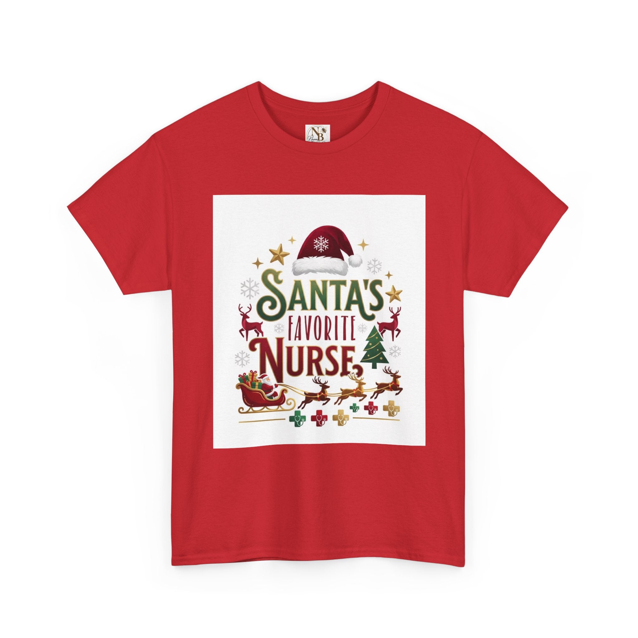 Santa's Favorite Nurse Unisex Heavy Cotton Tee