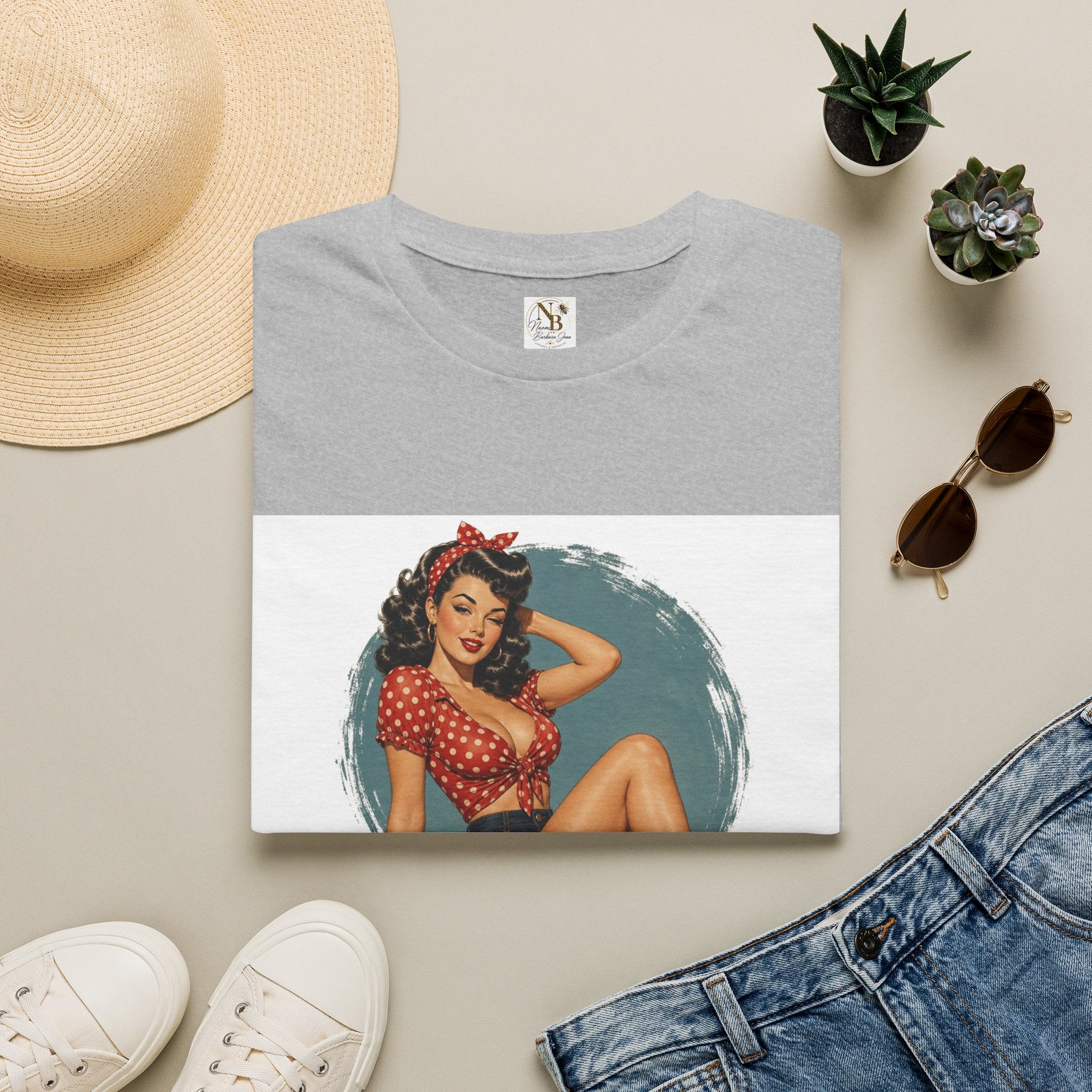 Pin Up Girl Red Unisex Softstyle T-Shirt