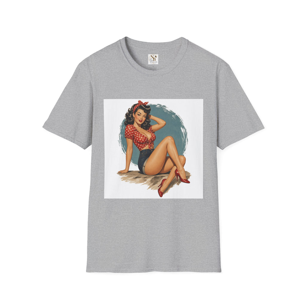 Pin Up Girl Red Unisex Softstyle T-Shirt
