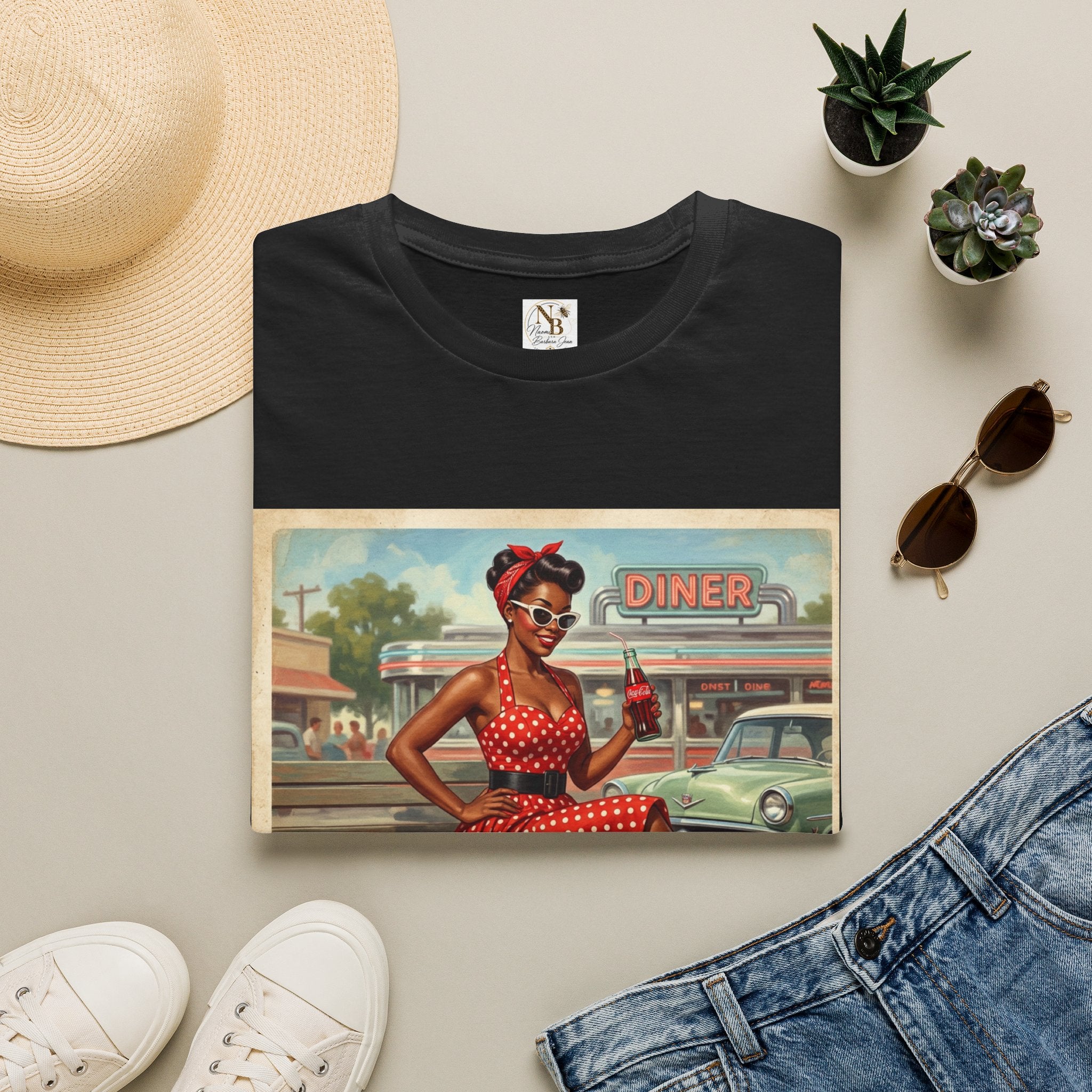 Poka Dot Vintage Inspired Unisex Softstyle T-Shirt