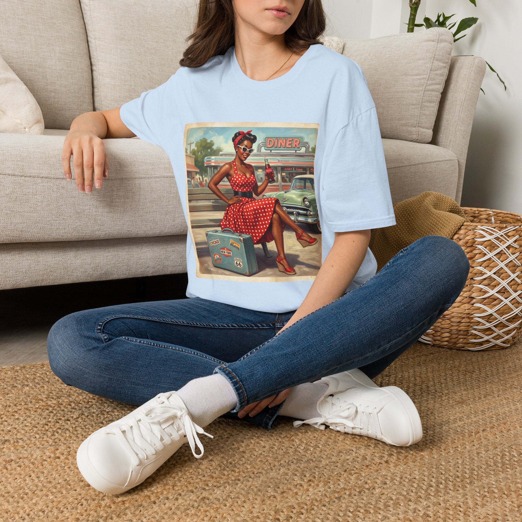 Poka Dot Vintage Inspired Unisex Softstyle T-Shirt