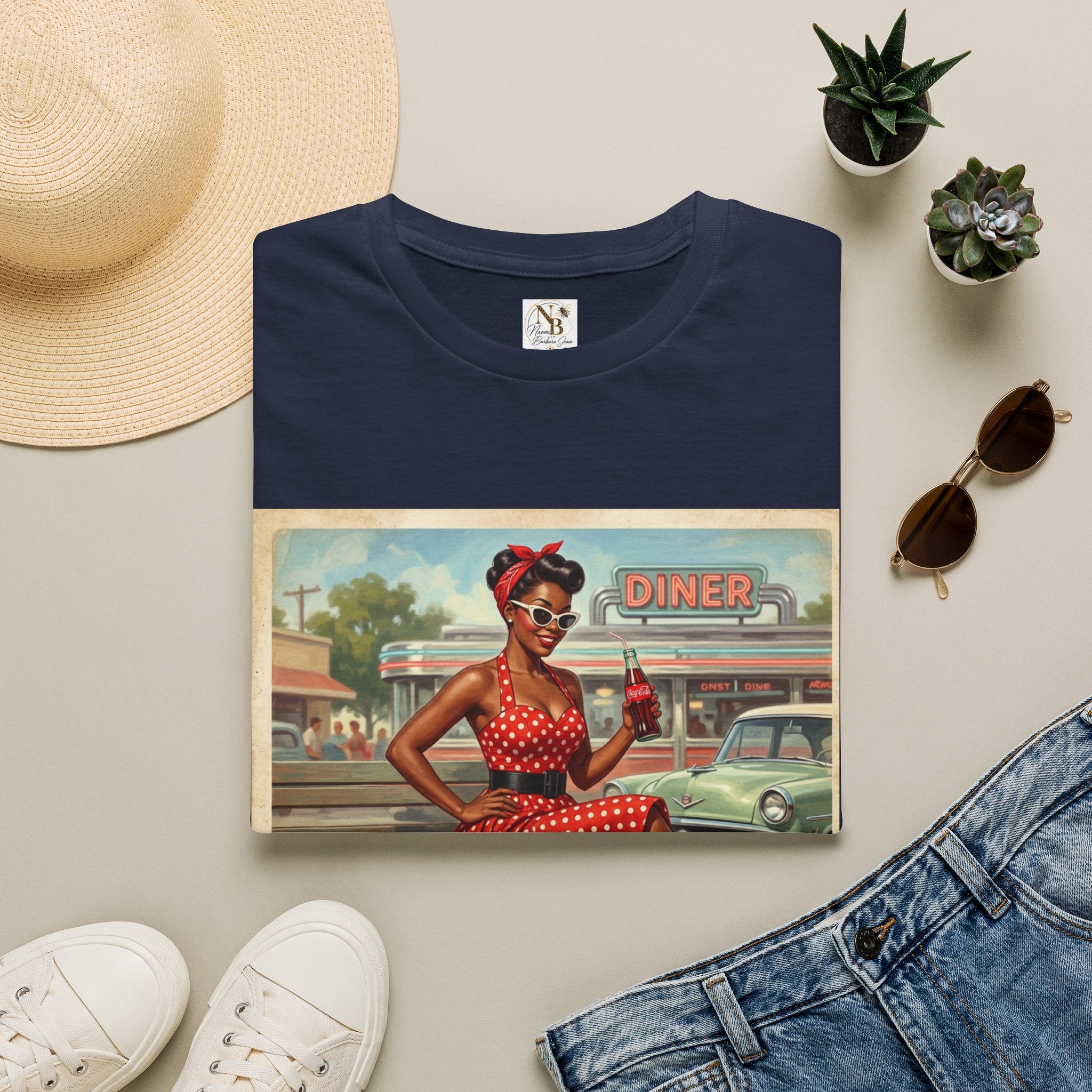 Poka Dot Vintage Inspired Unisex Softstyle T-Shirt