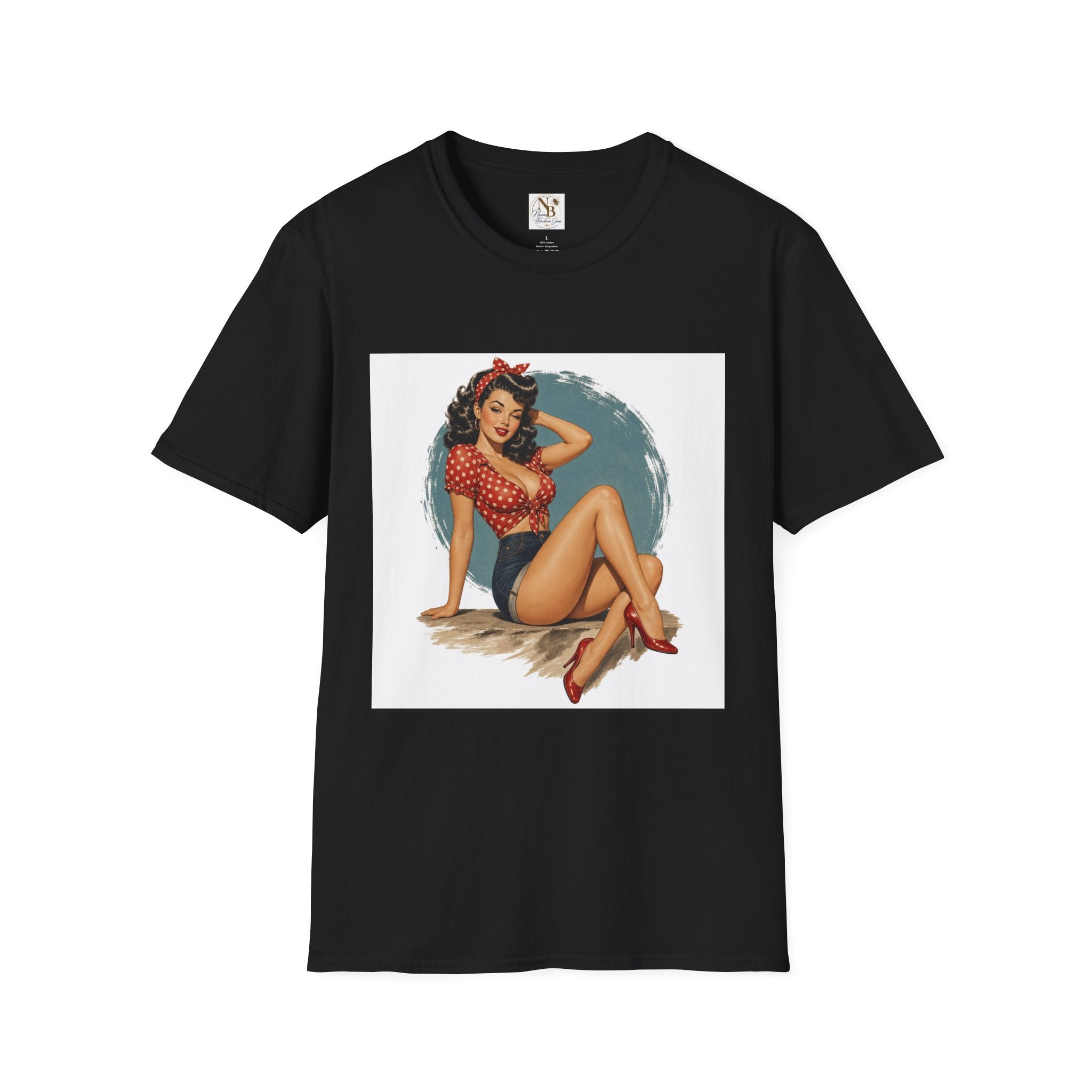 Pin Up Girl Red Unisex Softstyle T-Shirt