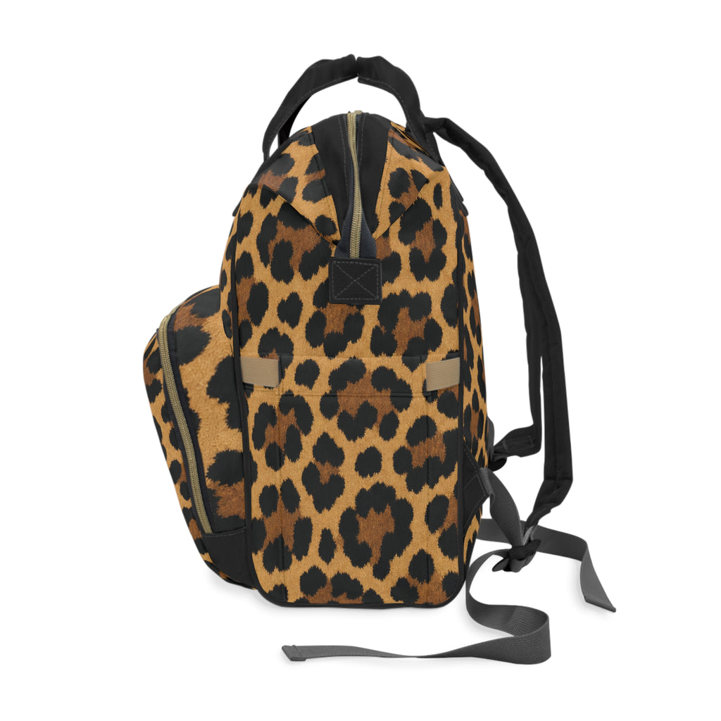 Leopard Print Multifunctional Diaper Backpack