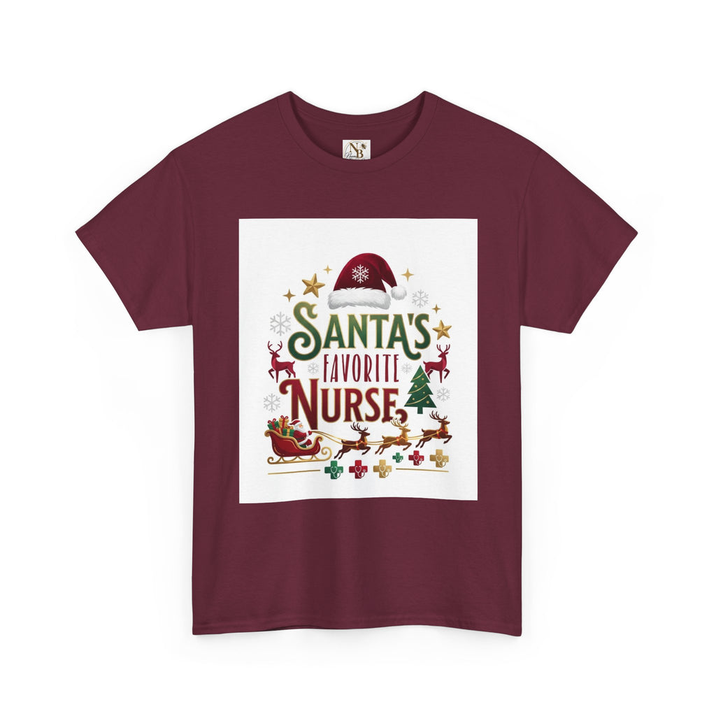 Santa's Favorite Nurse Unisex Heavy Cotton Tee