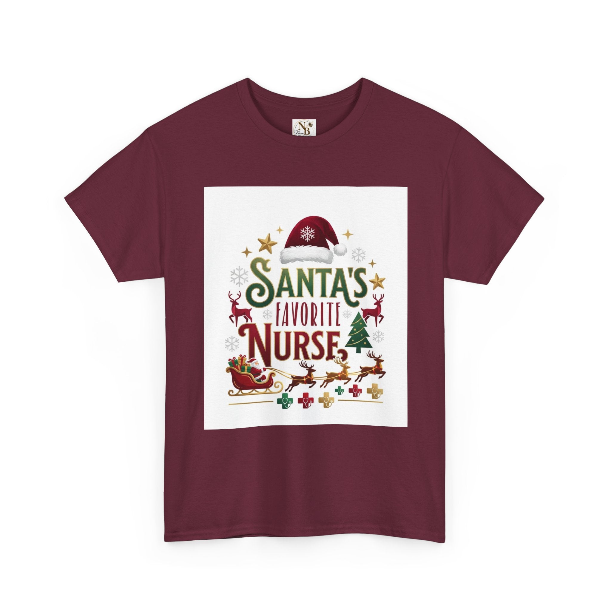 Santa's Favorite Nurse Unisex Heavy Cotton Tee