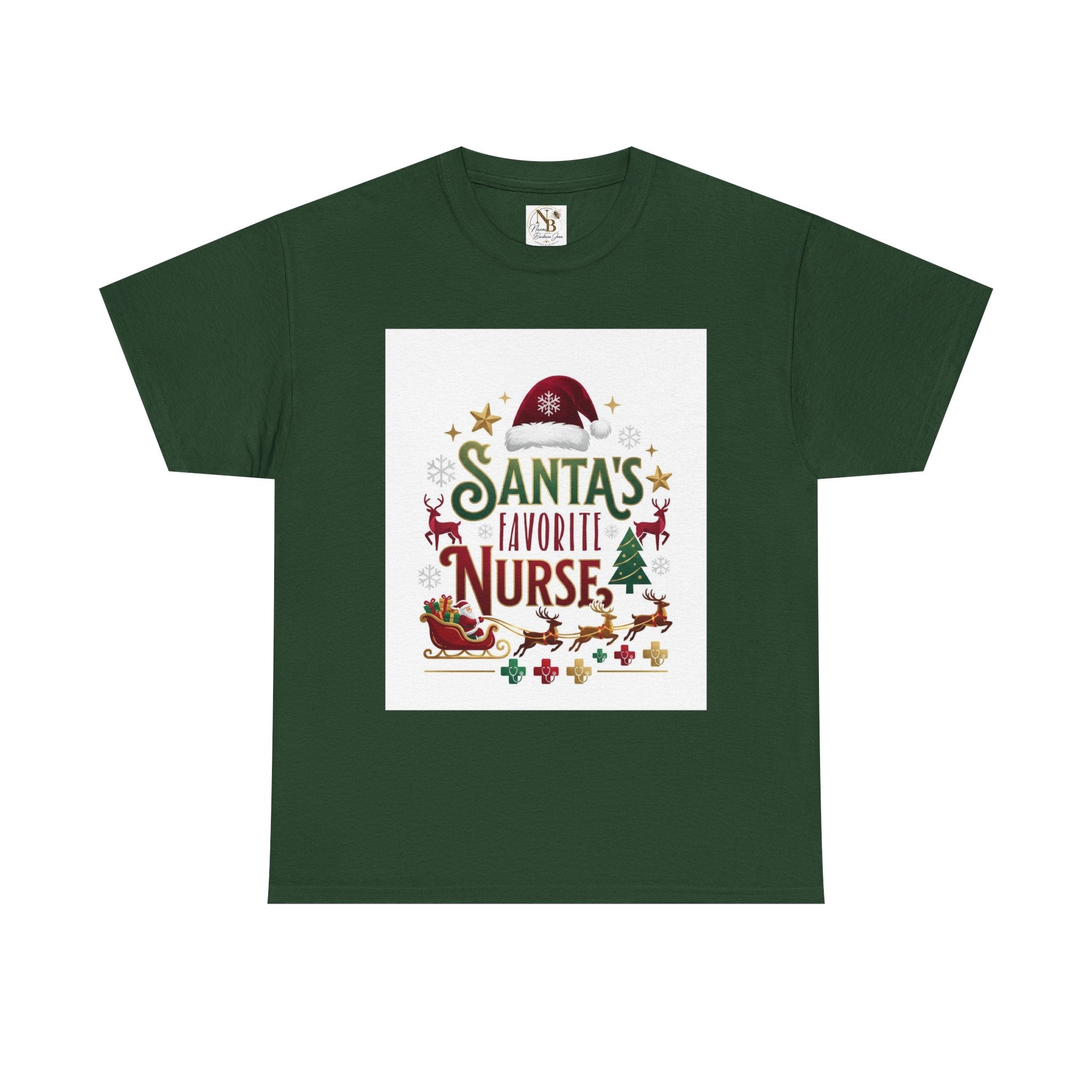 Santa's Favorite Nurse Unisex Heavy Cotton Tee