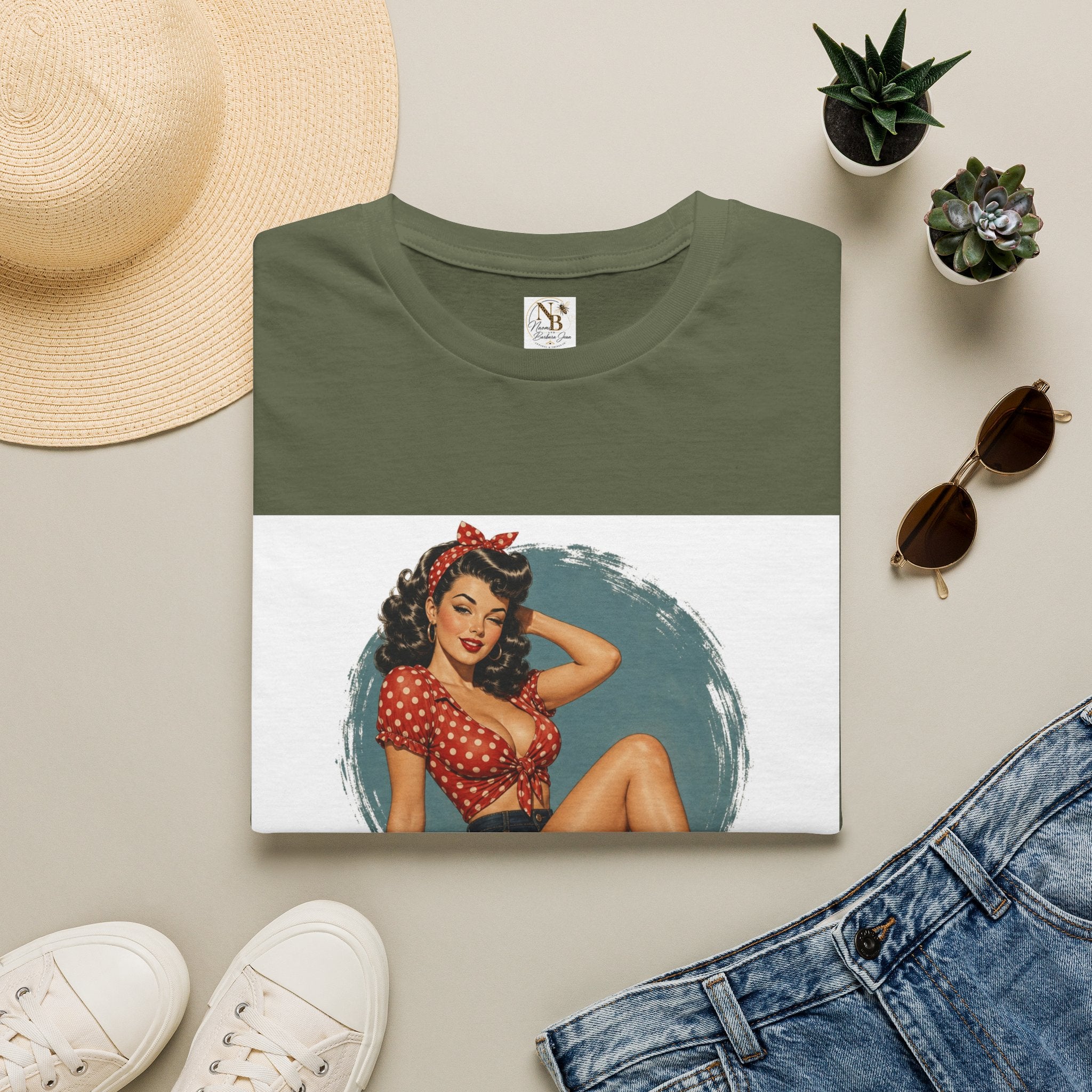 Pin Up Girl Red Unisex Softstyle T-Shirt