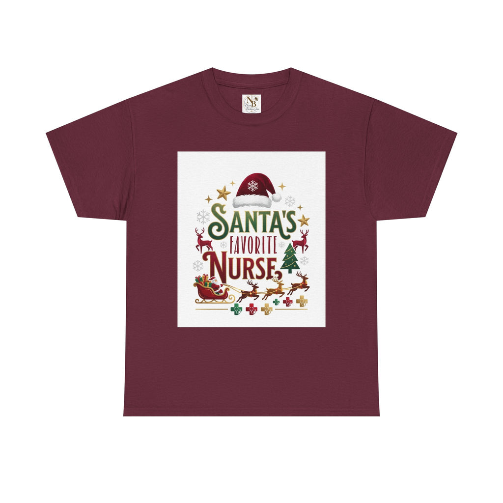 Santa's Favorite Nurse Unisex Heavy Cotton Tee