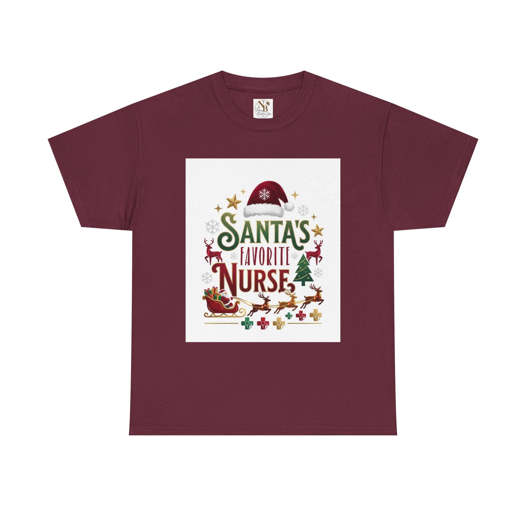 Santa's Favorite Nurse Unisex Heavy Cotton Tee