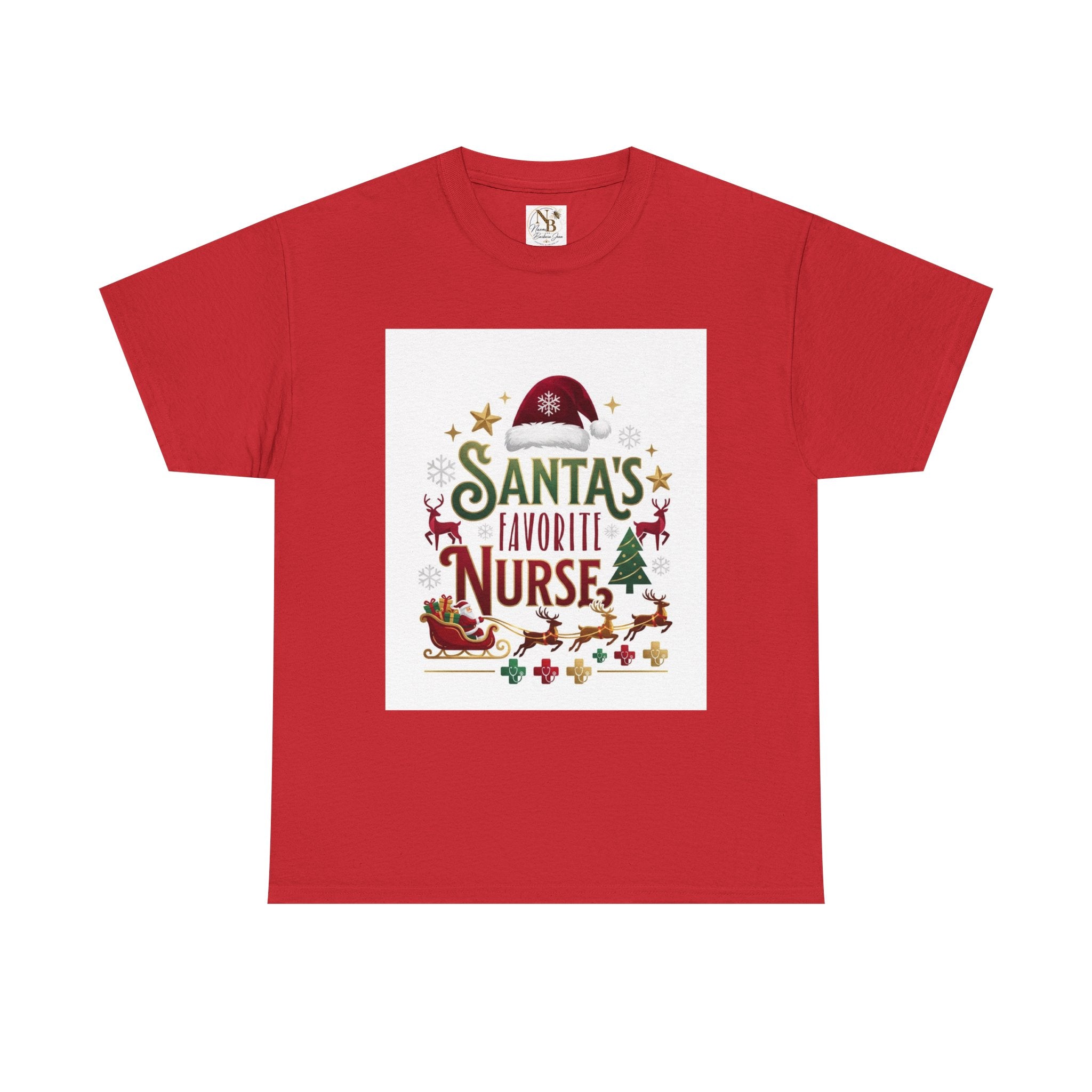 Santa's Favorite Nurse Unisex Heavy Cotton Tee