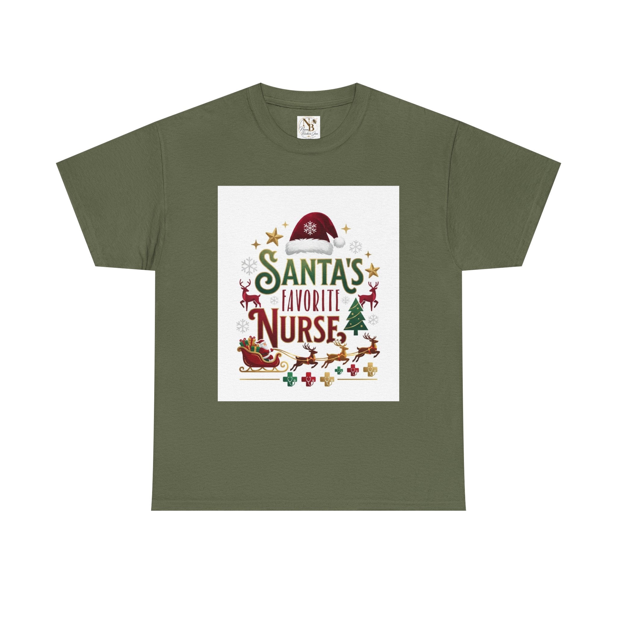 Santa's Favorite Nurse Unisex Heavy Cotton Tee