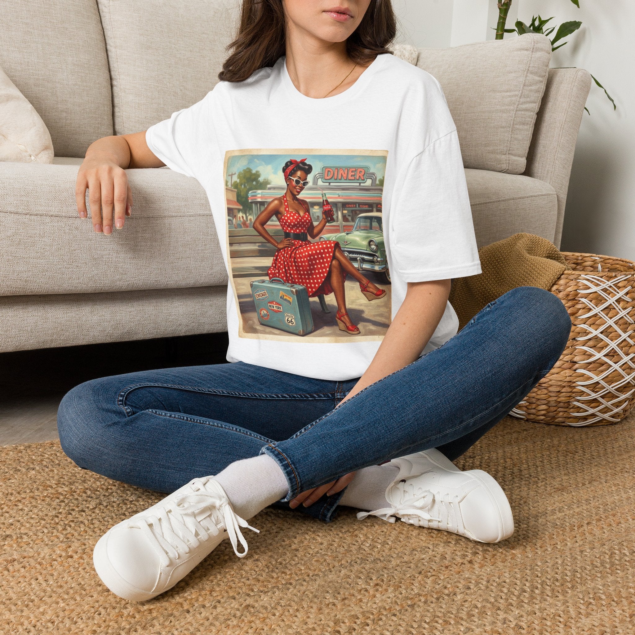 Poka Dot Vintage Inspired Unisex Softstyle T-Shirt