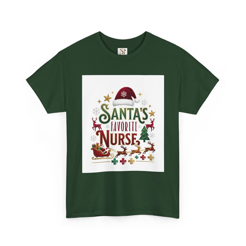 Santa's Favorite Nurse Unisex Heavy Cotton Tee