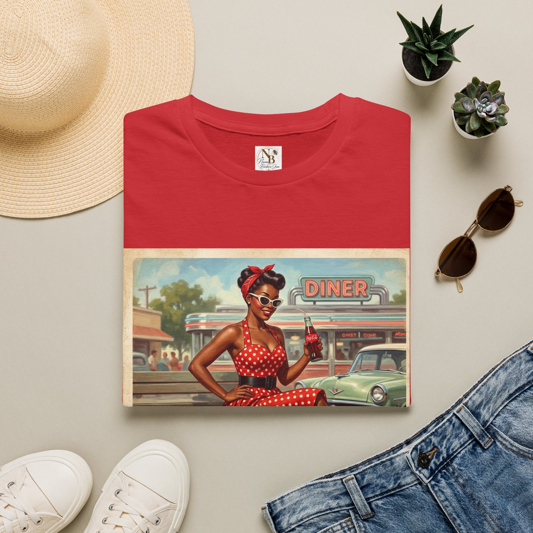 Poka Dot Vintage Inspired Unisex Softstyle T-Shirt