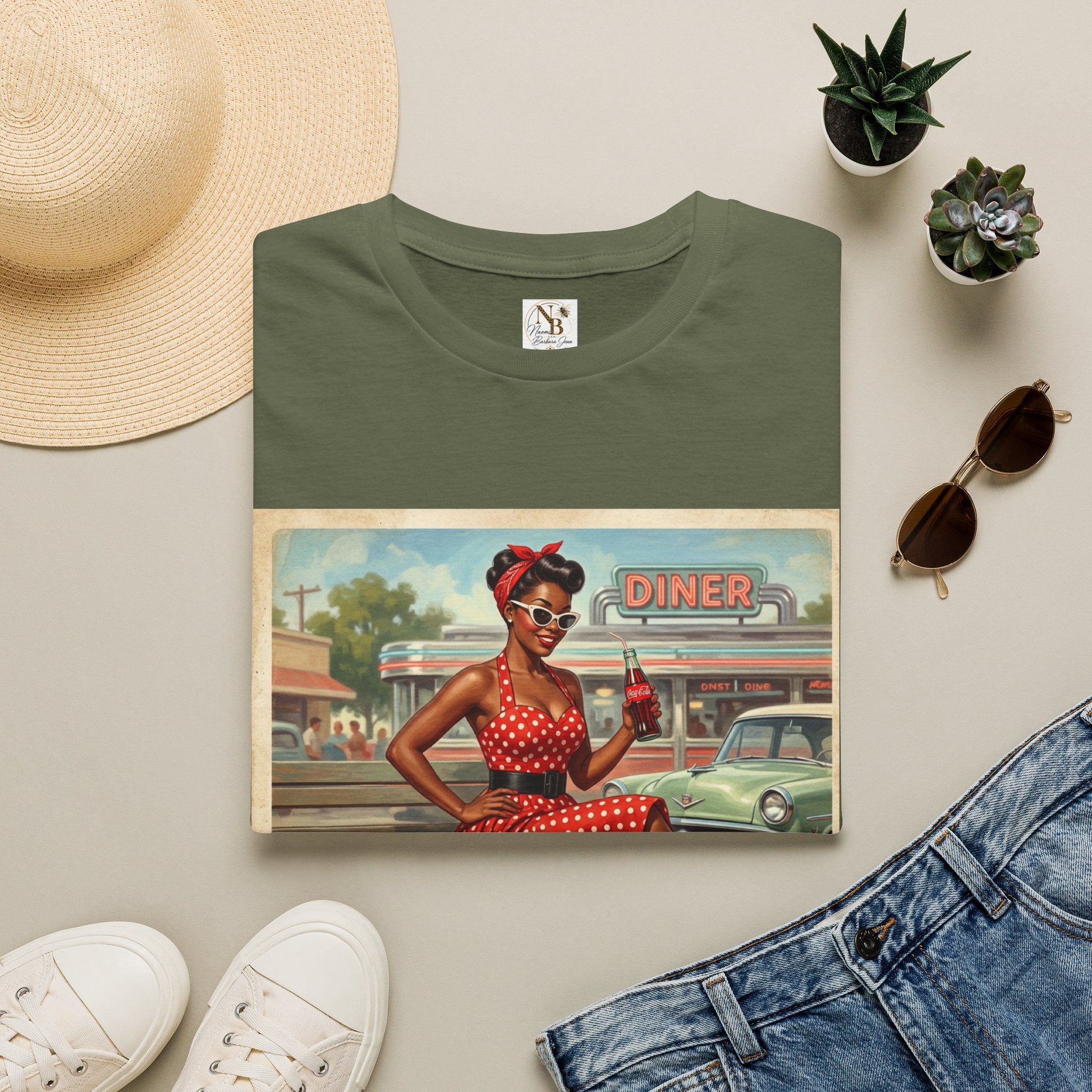 Poka Dot Vintage Inspired Unisex Softstyle T-Shirt