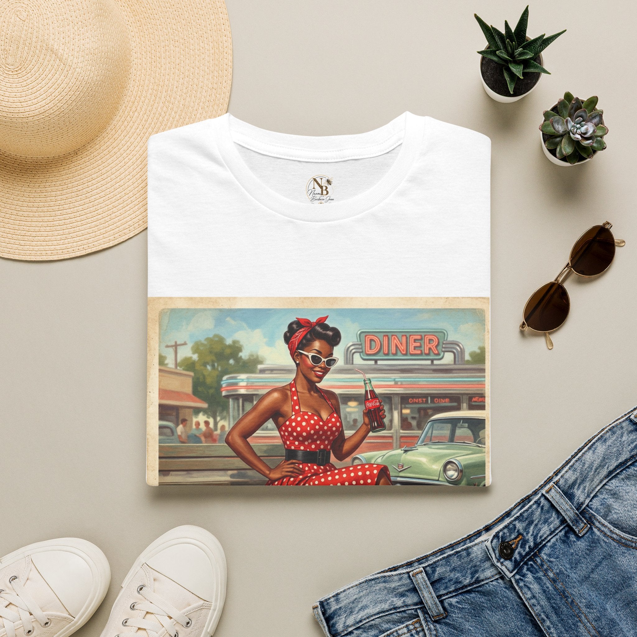 Poka Dot Vintage Inspired Unisex Softstyle T-Shirt