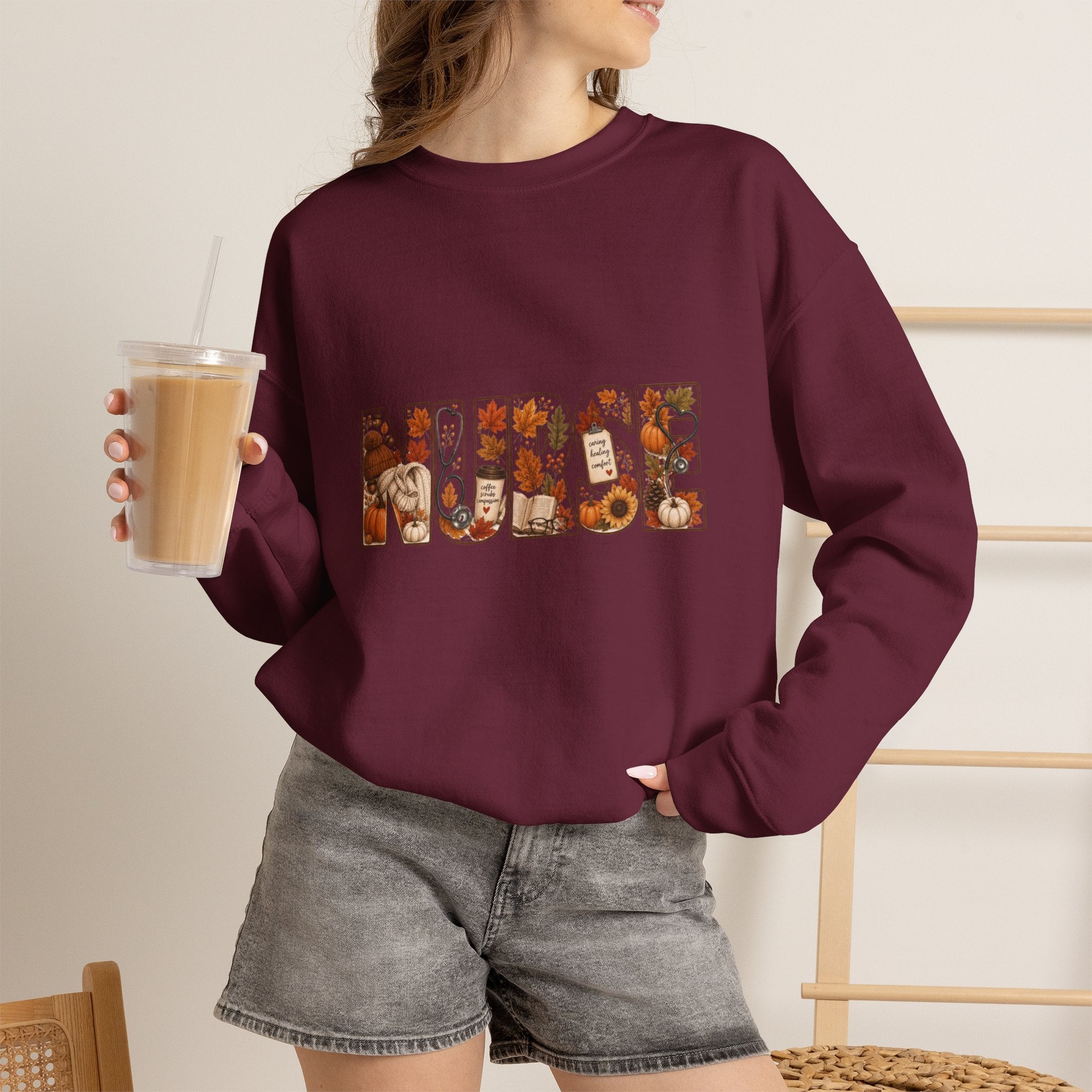 Fall Nurse Unisex Heavy Blend™ Crewneck Sweatshirt