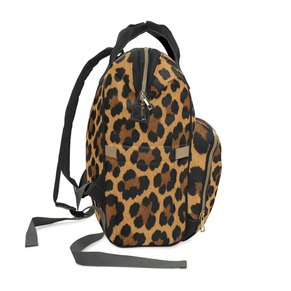 Leopard Print Multifunctional Diaper Backpack