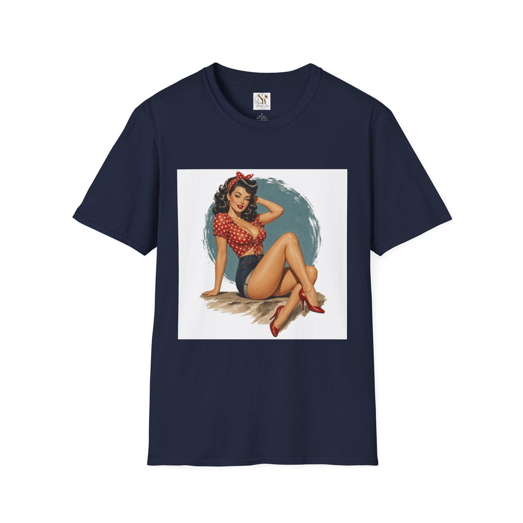 Pin Up Girl Red Unisex Softstyle T-Shirt