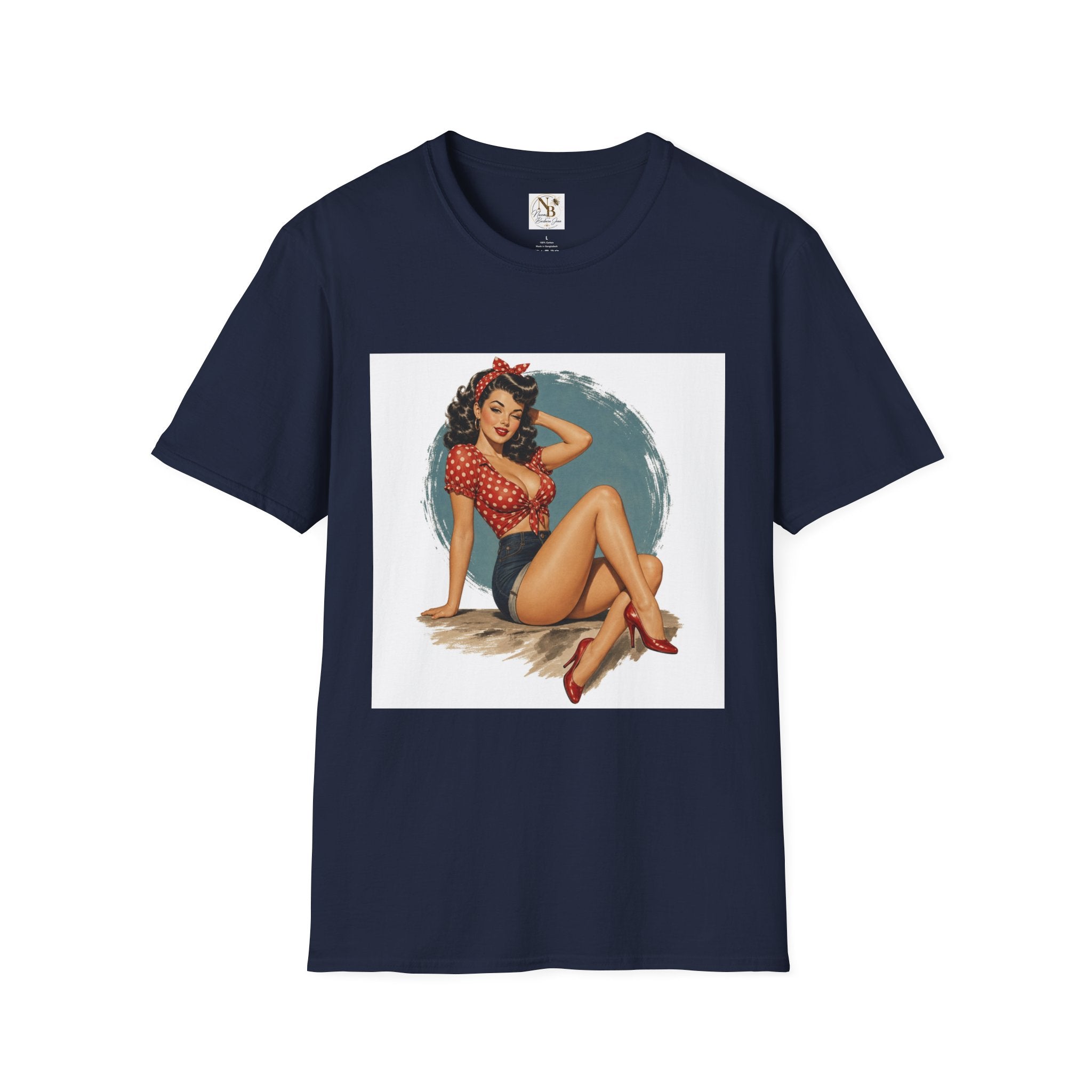 Pin Up Girl Red Unisex Softstyle T-Shirt