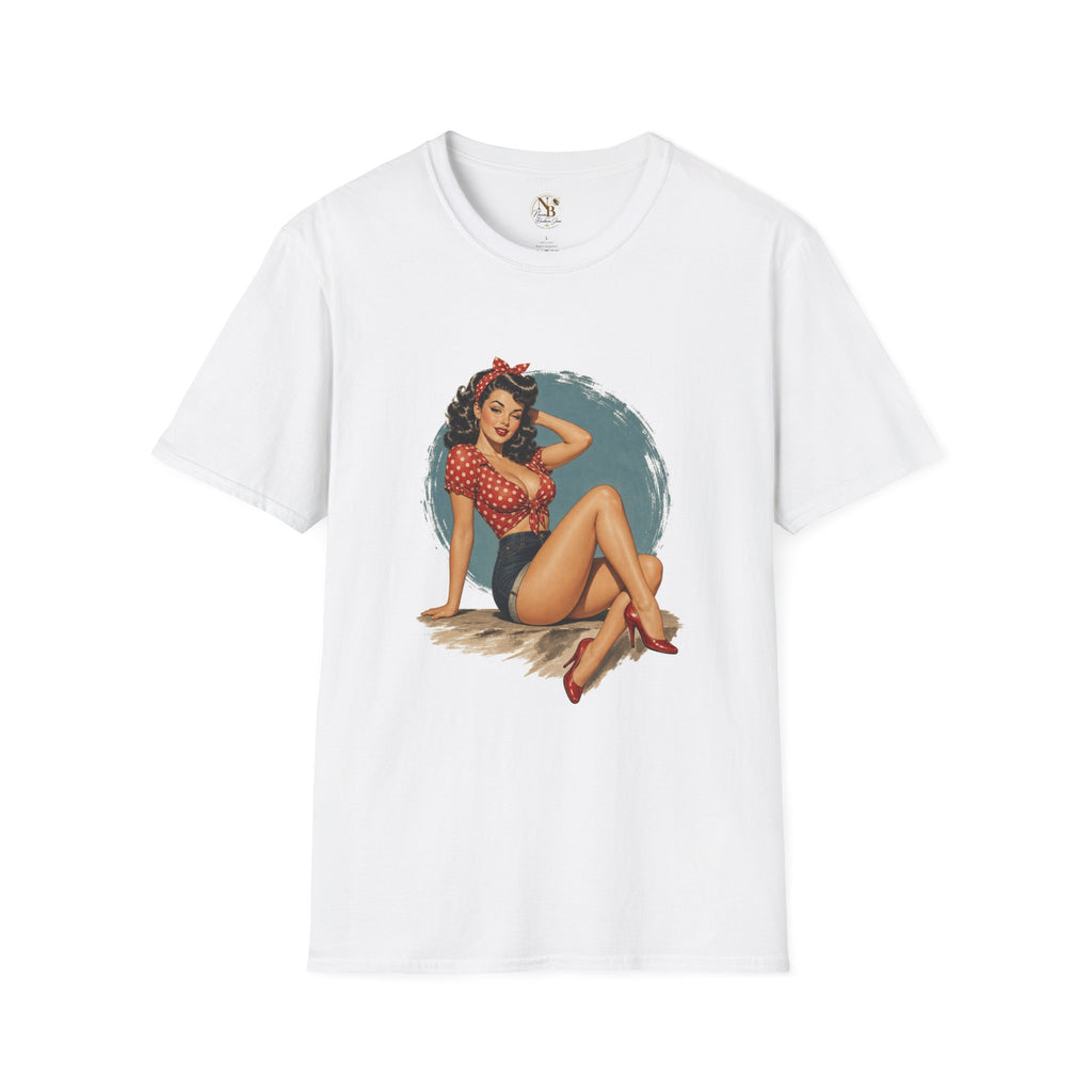 Pin Up Girl Red Unisex Softstyle T-Shirt
