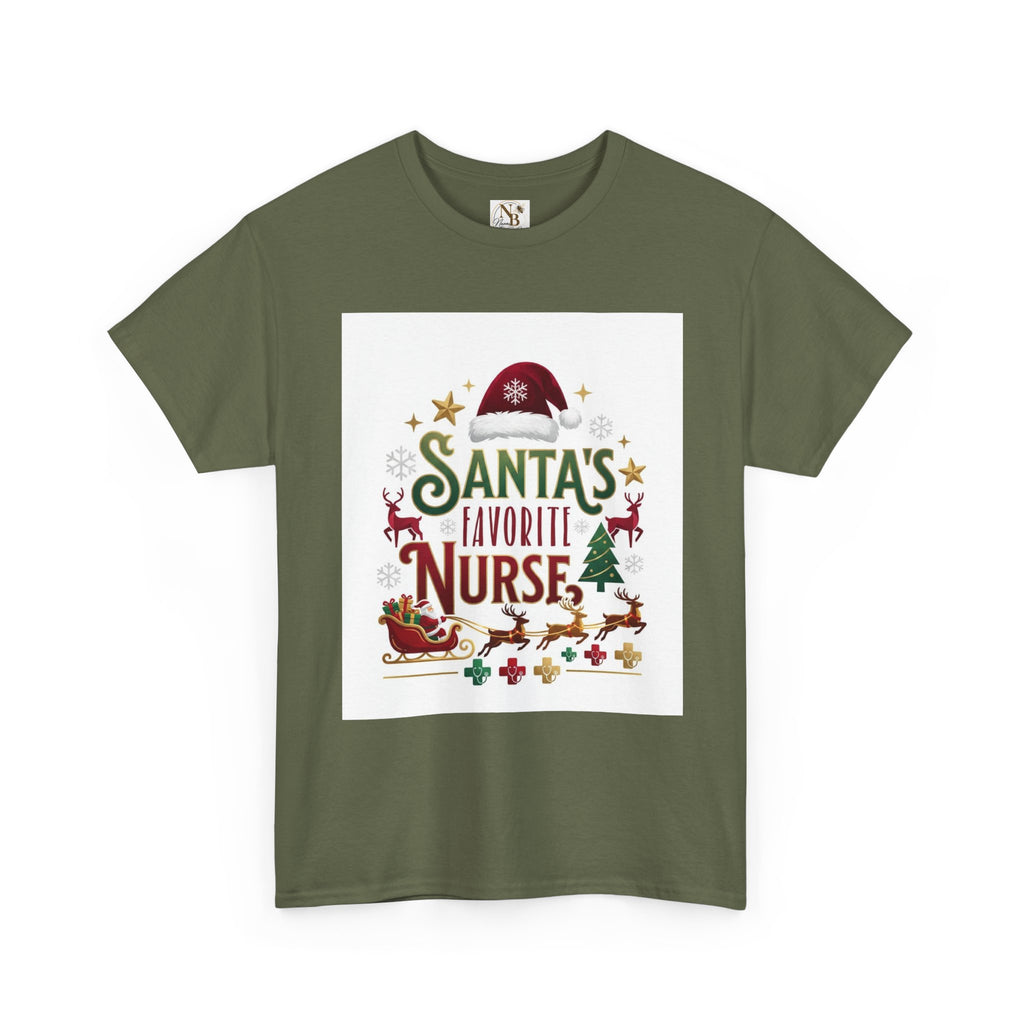 Santa's Favorite Nurse Unisex Heavy Cotton Tee