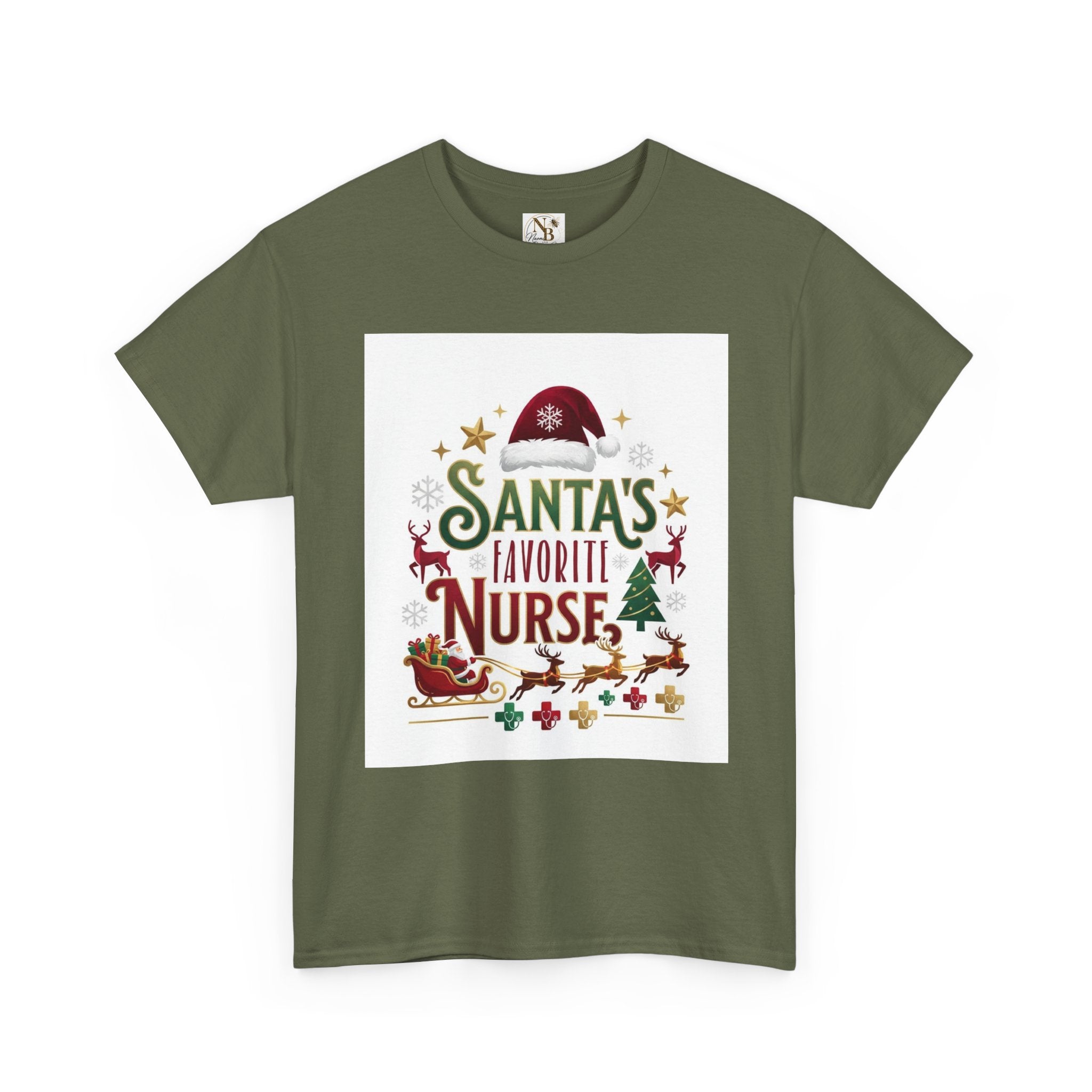 Santa's Favorite Nurse Unisex Heavy Cotton Tee