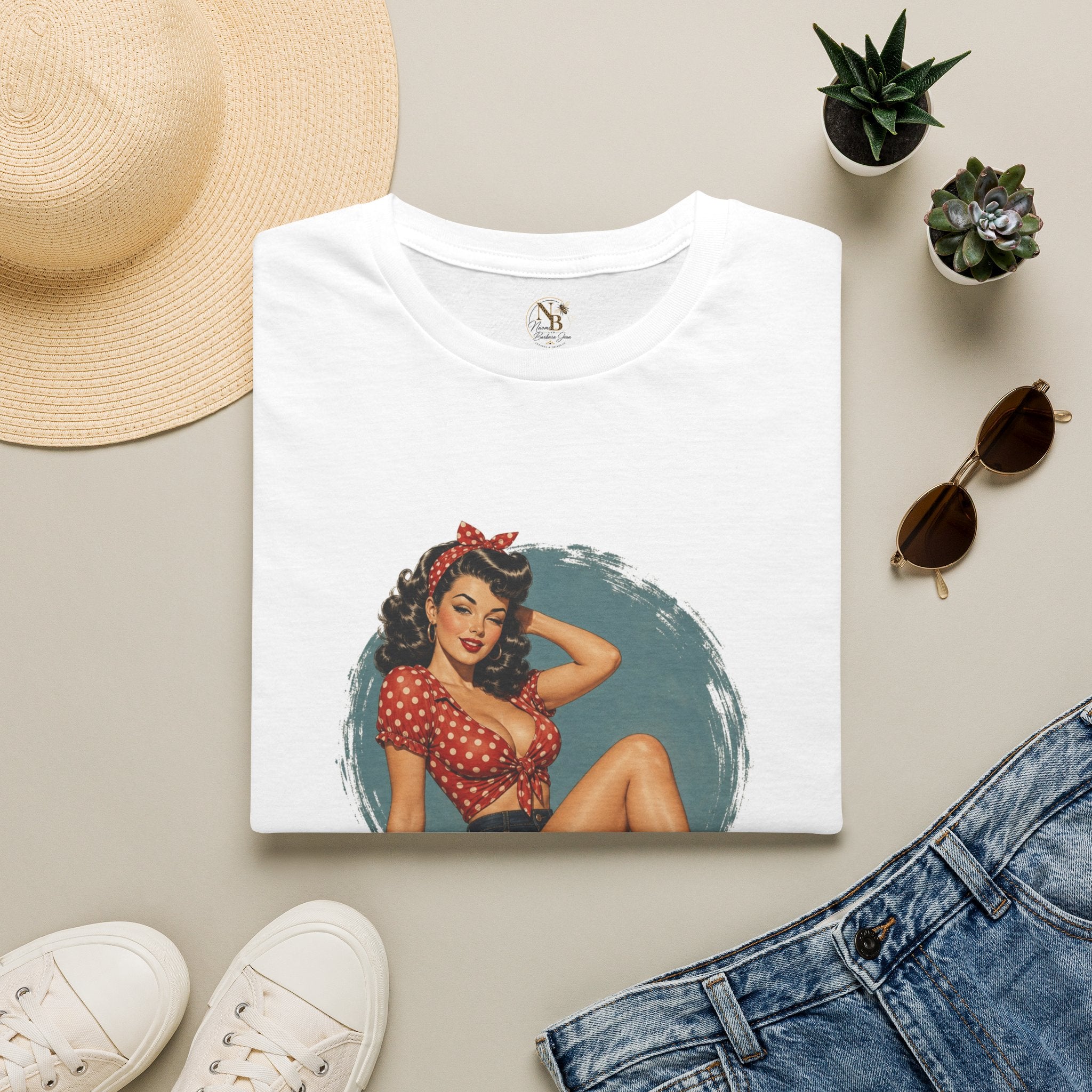 Pin Up Girl Red Unisex Softstyle T-Shirt